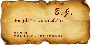Burján Jonatán névjegykártya